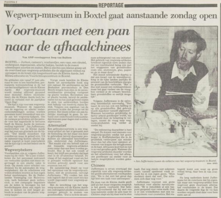 Wegwerp-museum in Boxtel gaat aanstaande zondag open