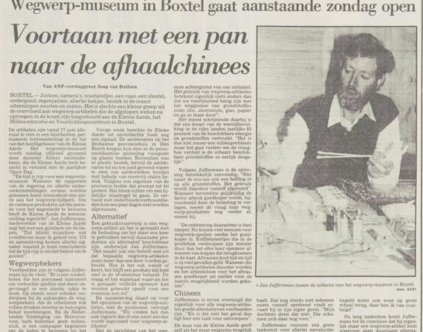 Wegwerp-museum in Boxtel gaat aanstaande zondag open