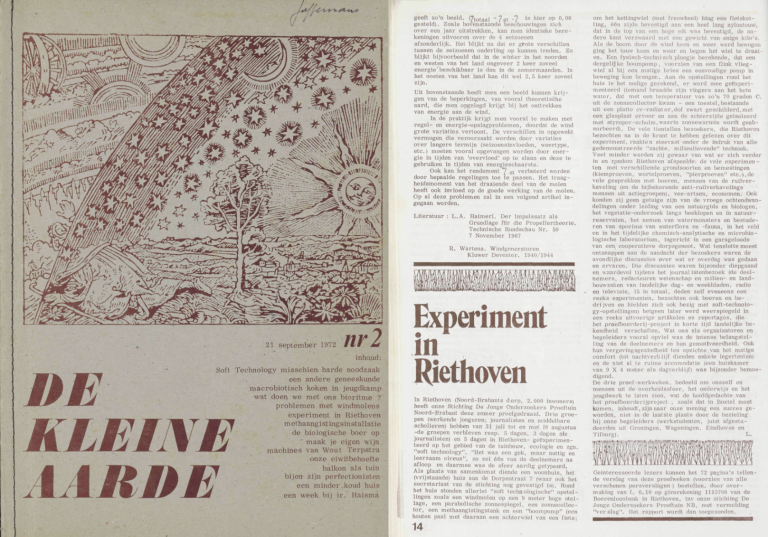 Experiment in Riethoven (verslag van proefdraaien van De Jonge Onderzoekers Proeftuin)